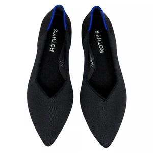 Rothy’s The Point II Flats – Black w/ Blue Trim | Washable Size 7 EUC